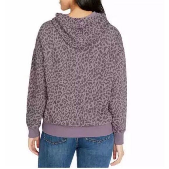 Buffalo David Bitton Women's Super Soft Hoodie Size XL Purple Leopard Print - Picture 4 of 5